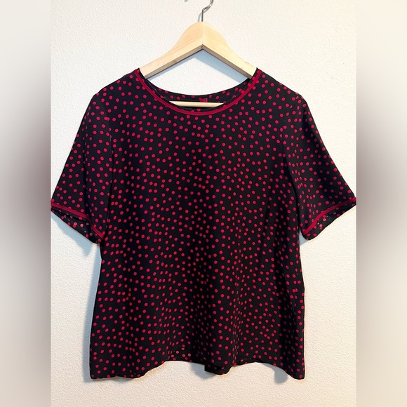 Classiques Silk Red Polka For Button Back Blouse Size S - Picture 1 of 3